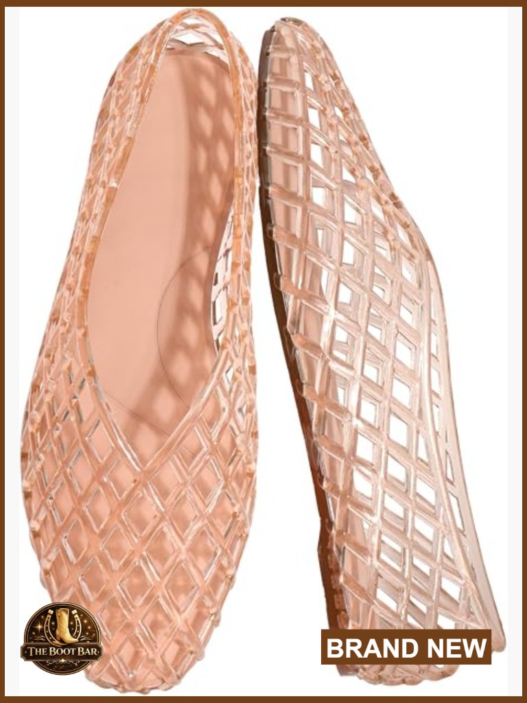 Women's Jelly Ballet Flats Comfortable Mesh Clear Summer Shoes